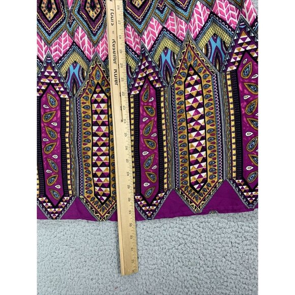 Glam Purple Boho Paisley Multicolor Keyhole Dress Women’s Small Lightweight - Picture 3 of 9